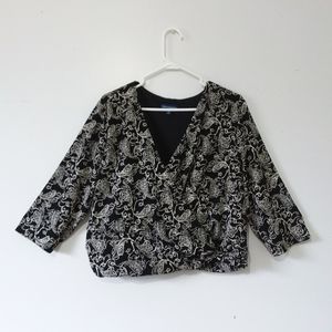 Travel Smith Surplice Neckline Top Blouse Womens Plus Size 1X Paisley Print